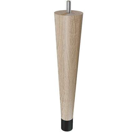 9 Round Tapered Leg With Bolt And 1 Flat Black Ferrule - White Oak